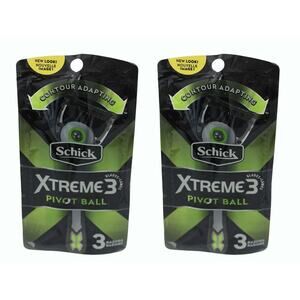 Men Razor Schick Xtreme3 Pivot Ball 3 Blades Men Disposable Razor 2 Pack